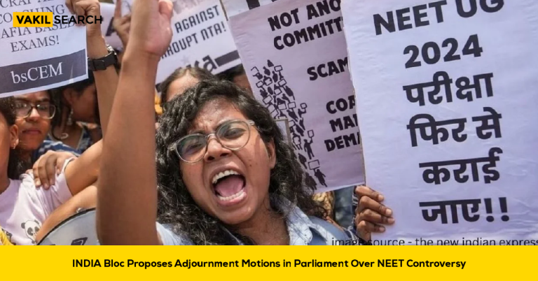 INDIA Bloc Proposes Adjournment Motions in Parliament Over NEET Issue