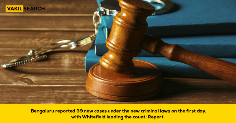 Bengaluru Reported 39 New Cases Under the New Criminal Laws on the First Day, With Whitefield Leading the Count