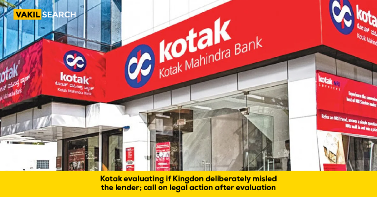 Kotak Mahindra Bank Considers Legal Action Against Kingdon Amidst Allegations of Misleading Information