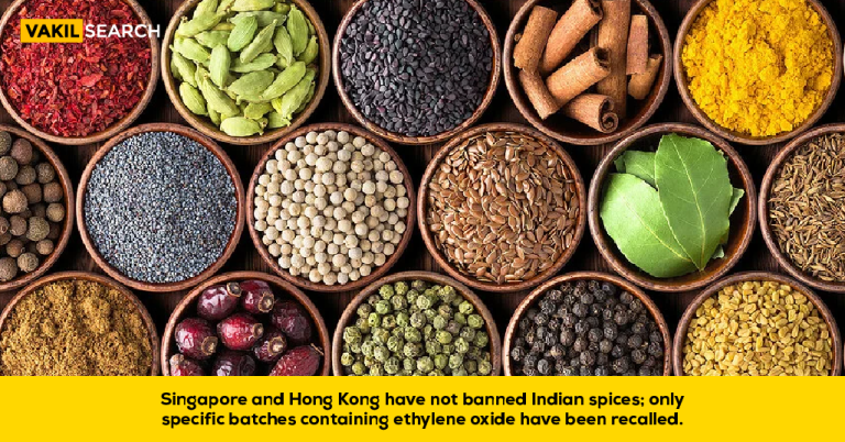 Singapore and Hong Kong Have Not Banned Indian Spices; Only Specific Batches