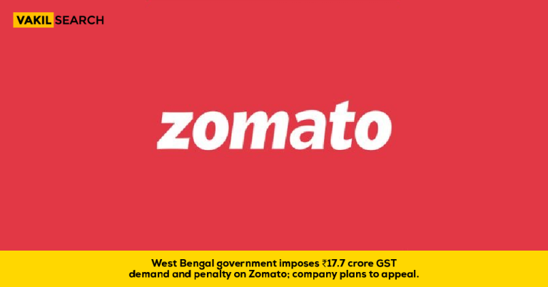 West Bengal Imposes ₹17.7 Crore GST Demand On Zomato